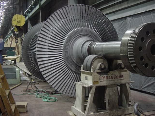 Steam Turbine Closeup shot with other equipment